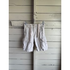 Abercrombie Kids Cargo Shorts Khaki Tan Cotton Twill Size 12 Drawstring Waist