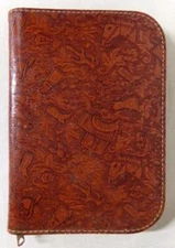 Hand Tooled Equestrian Leather Trapper Keeper Organizer Planner Holder
