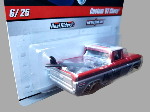 2010 Hot Wheels CUSTOM '62 CHEVY PICKUP TRUCK Slick Rides Dark Red & Silver 1:64 - Picture 8 of 15