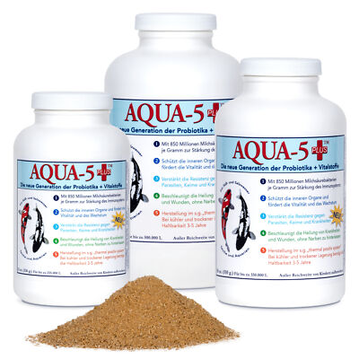 AQUA-5 PLUS Milchsäurebakterien & Probiotika Süß-/ Salzwasser Koi Teich Aquarium