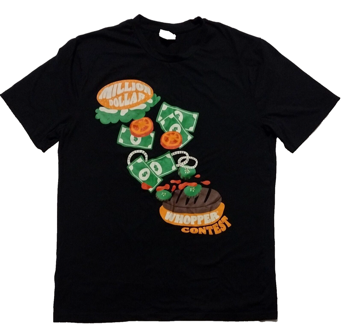 【oMAdesignstudios】BURGER STAFF T-SHIRT Tシャツ Burger King Staff T-shirt Black Medium Burger Contest