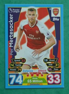 2017-18 MATCH ATTAX P/LEAGUE - PER MERTESACKER - ARSENAL ...