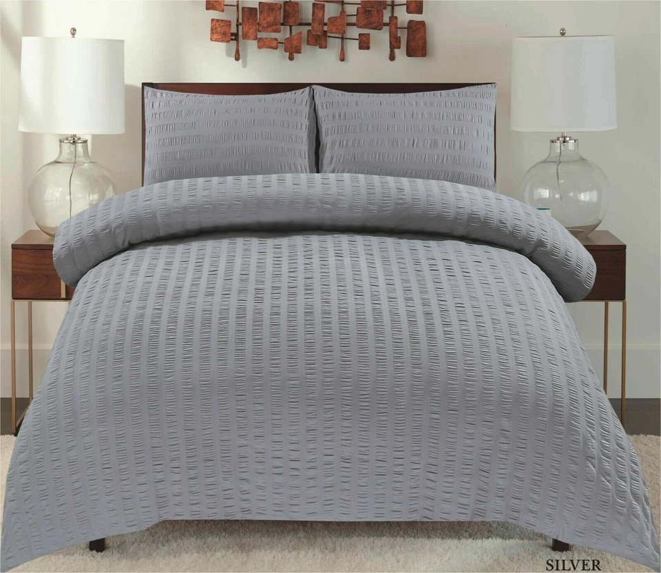 Seersucker Duvet Cover Set Premium Range Bedding Sets - Image 4 of 4