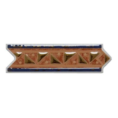 Bordüre Nr.396 Triangle BG cotto orange blau gold Dreiecke 6 x 20 cm