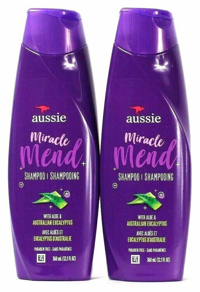 2 Aussie Miracle Mend With Aloe & Australian Eucalyptus Shampoo 12.1oz each NEW