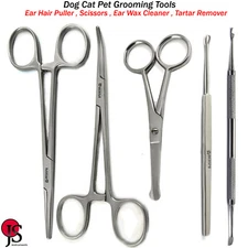 Small Animal Dog Cat Pet Grooming Tools Ear Hair Remover Tartar Remover Scissors