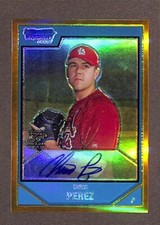 2007 Bowman Chrome Prospects Gold Refractor #BC224 Chris Perez Auto /50