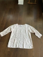 Match point pale pink linen top small