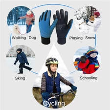Waterproof Wind Resistant Thermal Snow Boys Mittens Kids Winter