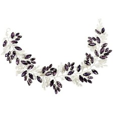 Bridal Baroque Crystal Headpiece Silver Rhinestone Leaf Vine for Wedding Hair