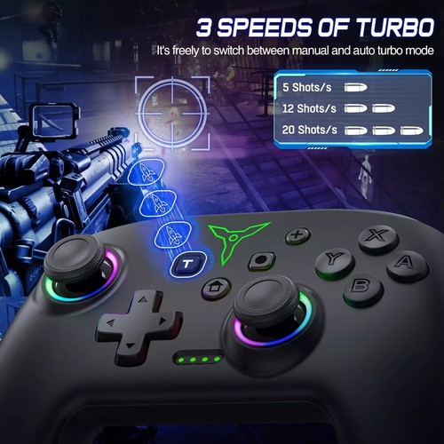 Wireless Bluetooth RGB Controller for Nintendo Switch/Switch OLED/Switch Lite/PC - Afbeelding 5 van 7