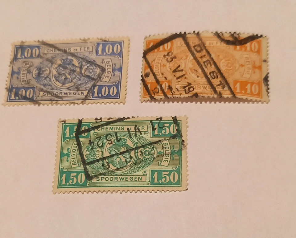 11 timbres de Belgique CHEMINS DE FER, années 1920 à 1924, Oblitérés - Photo 4/4