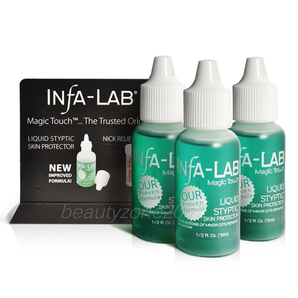 Infa-Lab Magic Touch Liquid Styptic Nails Stop Bleeding Skin Sanitizer x 3 pcs