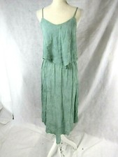 Blue Life Green Spaghetti Strap Layered Dress Size M