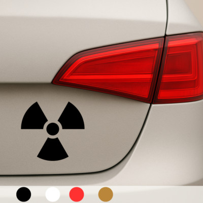 2x Atom Zeichen Gefahr Aufkleber 10x9.3cm Auto Motorrad Laptop Sticker Decal