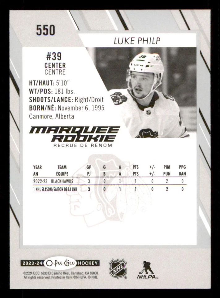 2023-24 O-Pee-Chee #550 Luke Philp RC - Image 2 of 2