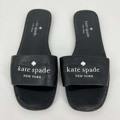 Kate Spade New York Peyton Slides Sandals Black White Womens Size 