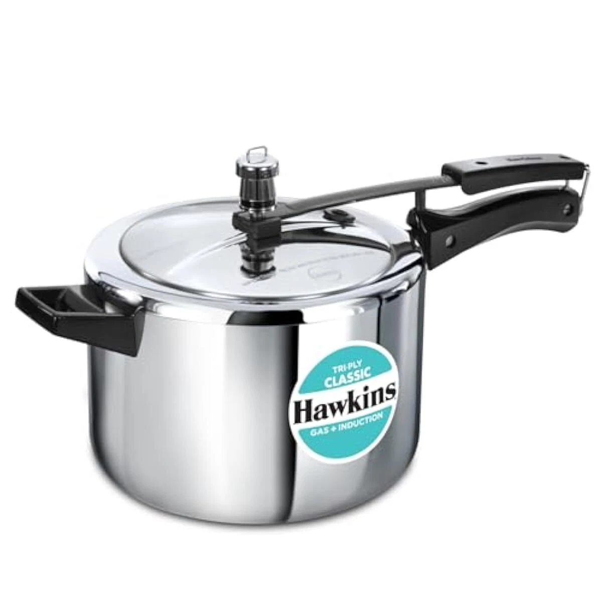 Hawkins Classic 5 Litre Tri-Ply Pressure Cooker, Triply Stainless Steel