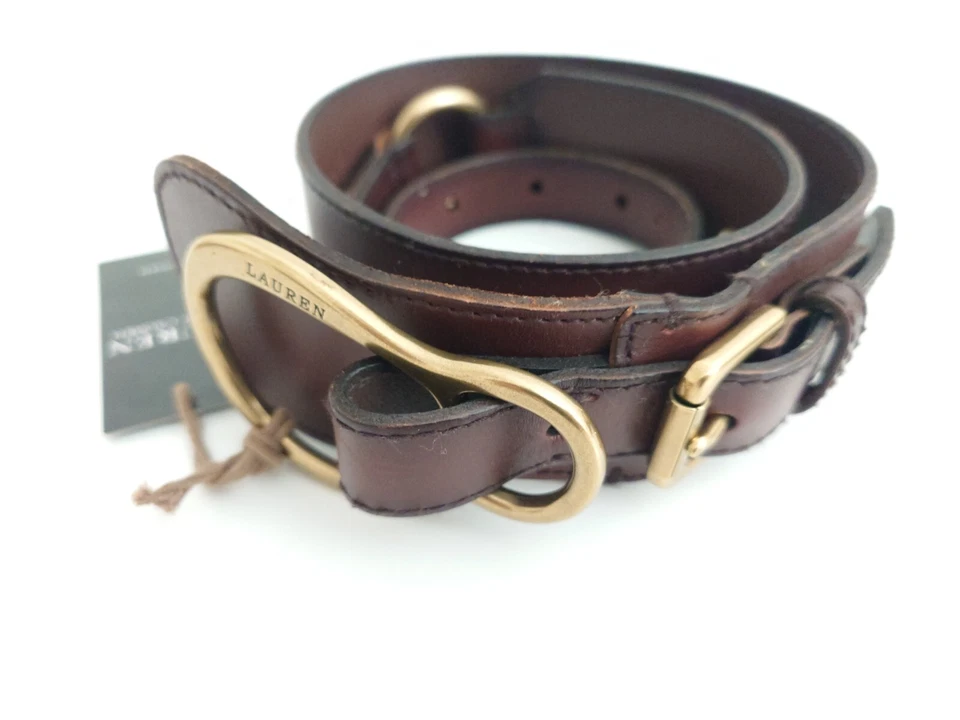 Cinto de couro italiano feito na China RALPH LAUREN 428102776-0SG tamanho M - Imagem 3 de 4