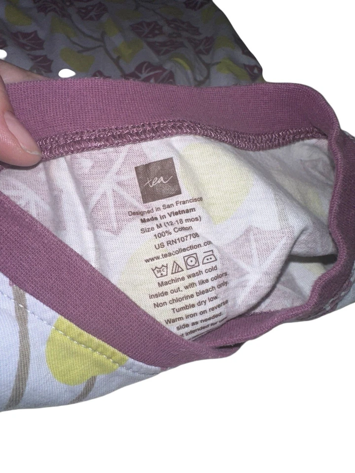 Vestido Tea Collection Catalonia Campanillas Cuello Envolvente Azul Púrpura Niñas 18-24M Foto 3 de 4