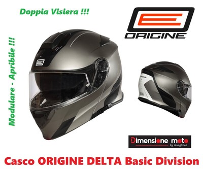 Casco Modulare Doppia-Visiera ORIGINE DELTA-BASIC Division Titanium Tg. L  59/60 | eBay