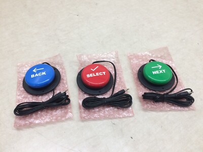 Lot of 3 Ablenet Inc Jelly Bean Switch RED GREEN BLUE Buttons Next Back Select
