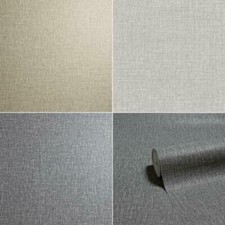 Arthouse Country Plain Shiny Hessian Fabric Effect Wallpaper - Various Colours