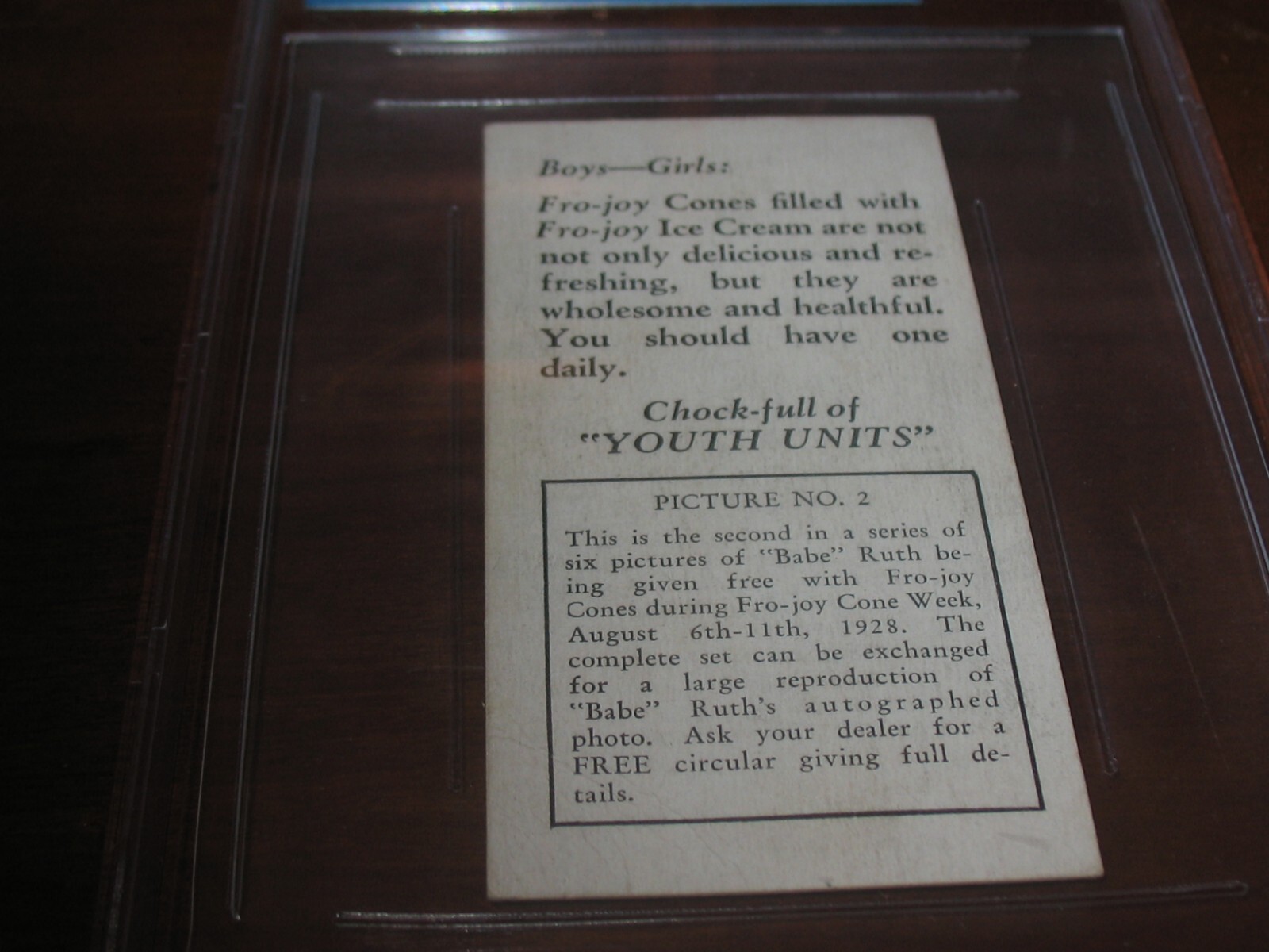 1928 Fro Joy Babe Ruth #2 ~Look out Mr. Pitcher~ BVG Beckett Authentic Altered view 6