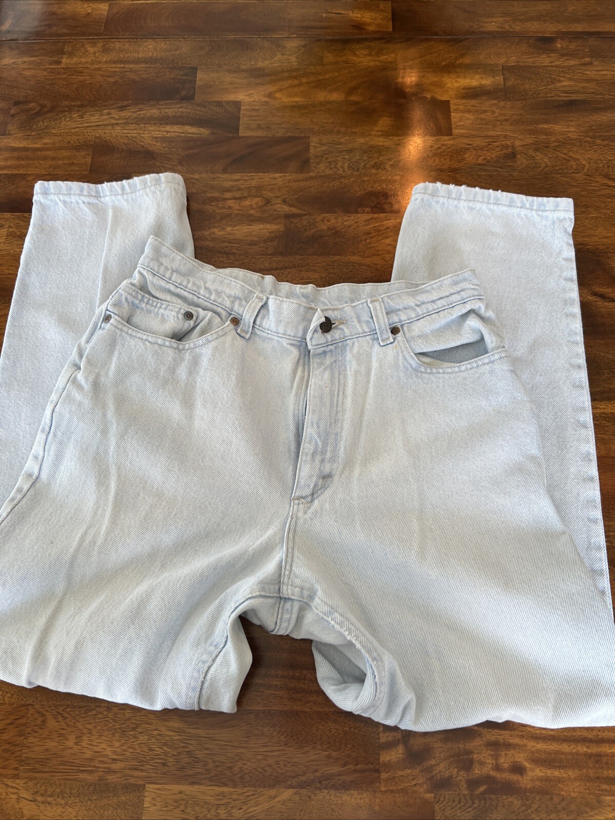 Vintage Lee 80s High Waist Light Blue Mom Jeans Size 10P Tapered Leg-image