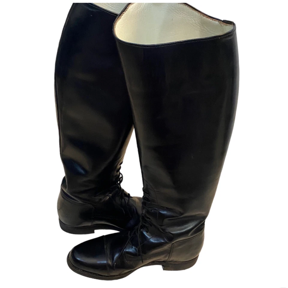 Botas de equitación boxer doma ecuestres altas cuero negro marca Europa talla 8,5 EE. UU. Foto 3 de 4