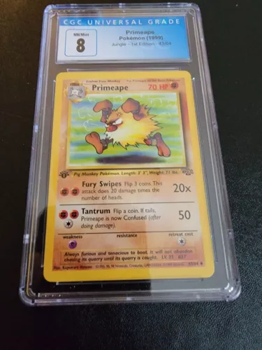 1999 Pokemon Jungle Primeape 1st Edition 43/64 NM Mint Graded CGC 8 