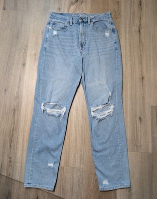 American Eagle Size 6 Mom Jean Stretch Distressed Light Wash