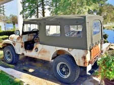 Soft Top For Willys Jeep CJ6 No  Frame - Olive Green/Grey/Black