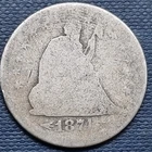1874 S Seated Liberty Quarter 25c Circulated #78888