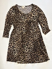 Women’s Michael Kors Dress Empire Waist Animal Print 3/4 Sleeves size MED