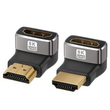 8K 90 Degree HDMI 2.1 Adapter 2 Pack, Up and Down Right Angle Male to...