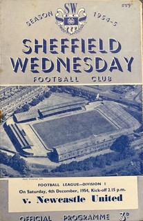 Sheffield Wednesday v Newcastle United Div 1 1954/55
