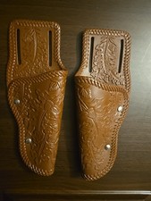 Vtg. "Gealex Toys Mfg Co Ltd" Brown Rubber Toy Cap Gun Holsters - Oak Leaf ...