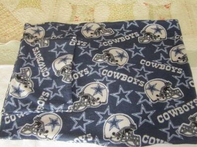 Handmade NFL Dallas Cowboys Football Blue White Fleece Lap Blanket