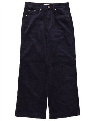 Marks & Spencer Womens Corduroy Trousers UK 12 Medium W30 L30 Navy Blue CP44