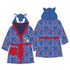 Sonic the Hedgehog Hooded Bathrobe Belt  Pocket for Boys Blue