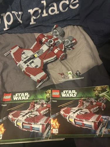 Lego Star Wars 75025 Jedi Defender Class Ship 100% Complete With 3/4 Mini Figs