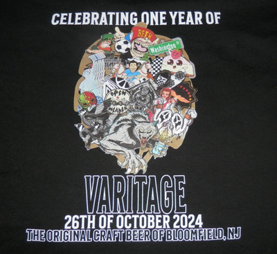 Varitage Brew Works 1st Anniversary Men's XL T Shirt Bloomfield NJ Beer Brewery