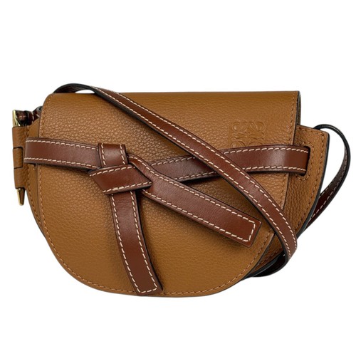 Loewe Gate Dual Bag Shoulder Bag Mini Anagram leather Brown Women
