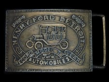UC07110 NOS VINTAGE 1970s HENRY FORD DETROIT AUTOMOBILES MODEL T BELT BUCKLE