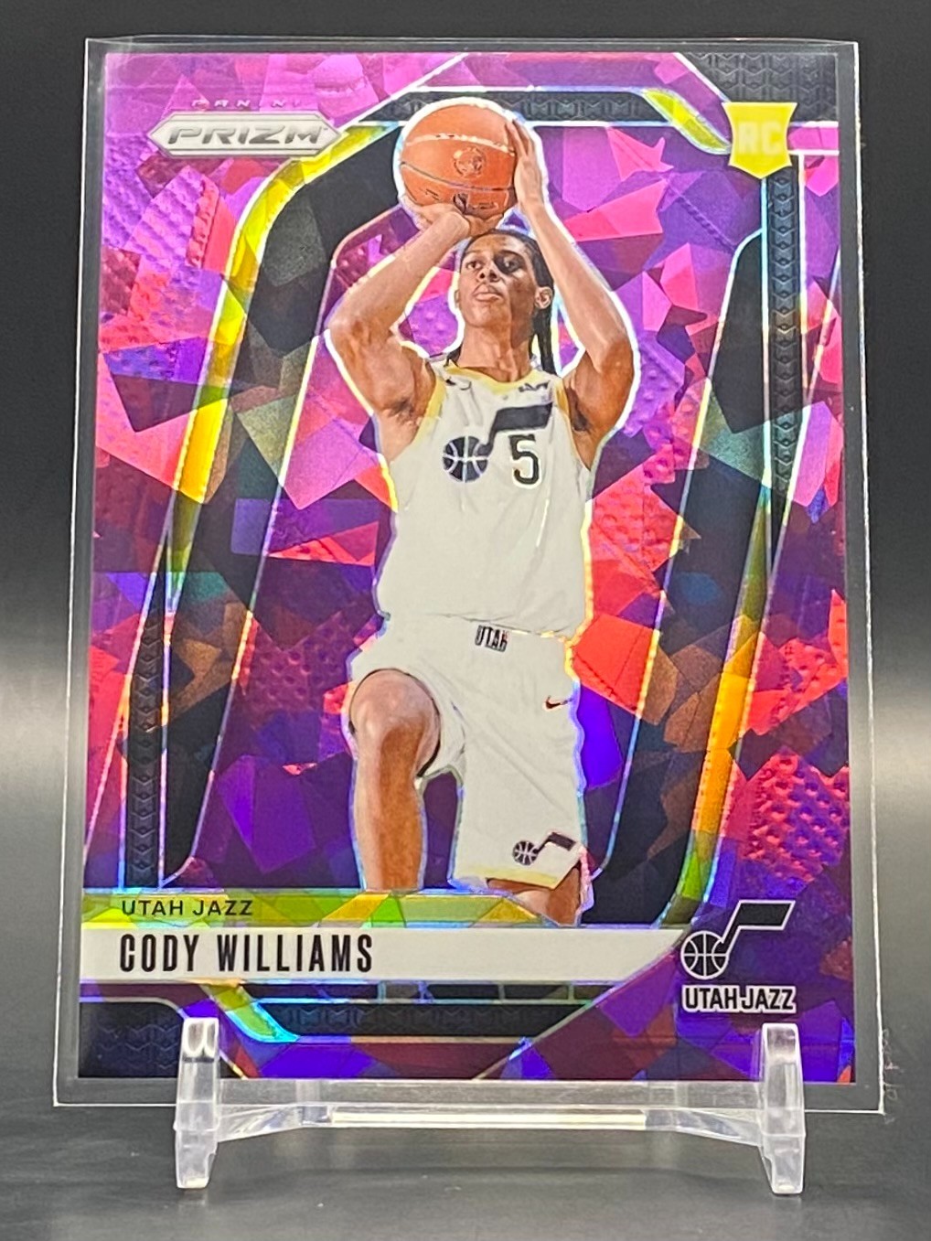 2024-25 Panini Prizm Cody Williams Rookie Purple Ice #/149 Utah Jazz RC #232
