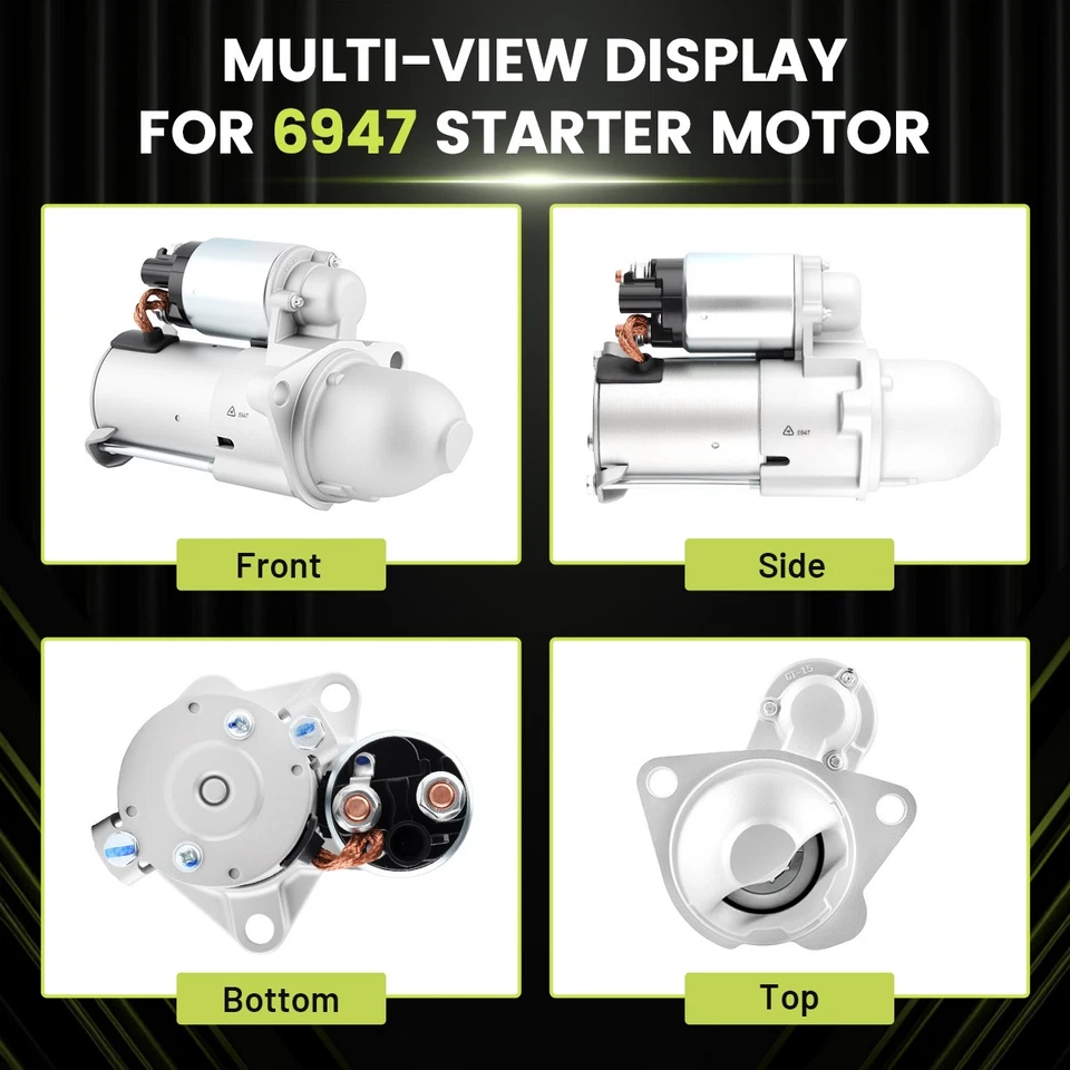 Starter Motor Fit 2008-2017 Chevrolet Cobalt Equinox HHR Impala Malibu Captiva Foto 4 de 4