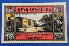 NOTGELD *DARESSALAAM-DIE BOMA* 75 PFENNIG 1922 EMERGENCY MONEY GERMANY (37814)