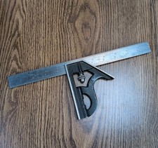 Vintage Starrett No. 4 Grad. 12” Combination Square Hardened Athol, Mass Used