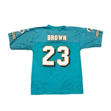 Miami Dolphins Jersey Medium Mens Ronnie Brown Reebok Teal